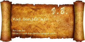 Vad Benjámin névjegykártya