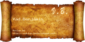 Vad Benjámin névjegykártya